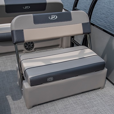 Flip flop seat with integrated cooler