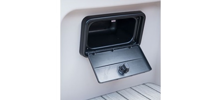 In-dash cubby, included in the optional Mood Package