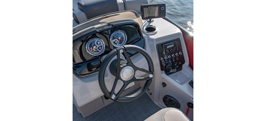 Driver helm shown with optional sonar