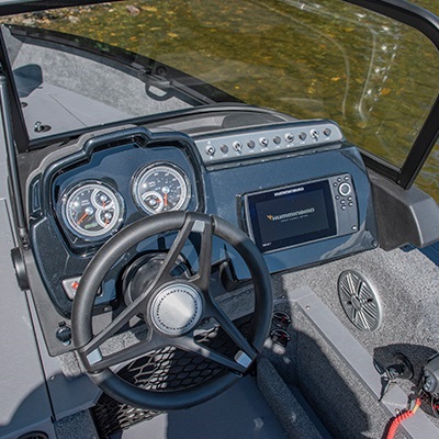 Driver console with optional integrated sonar shown