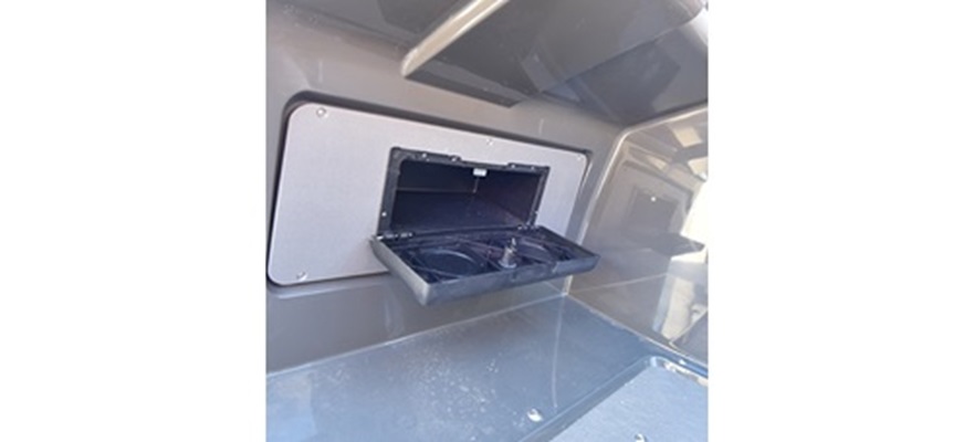 Glove box in driver console