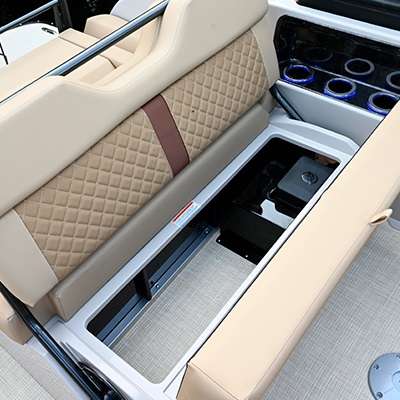 Storage under the RL seat section