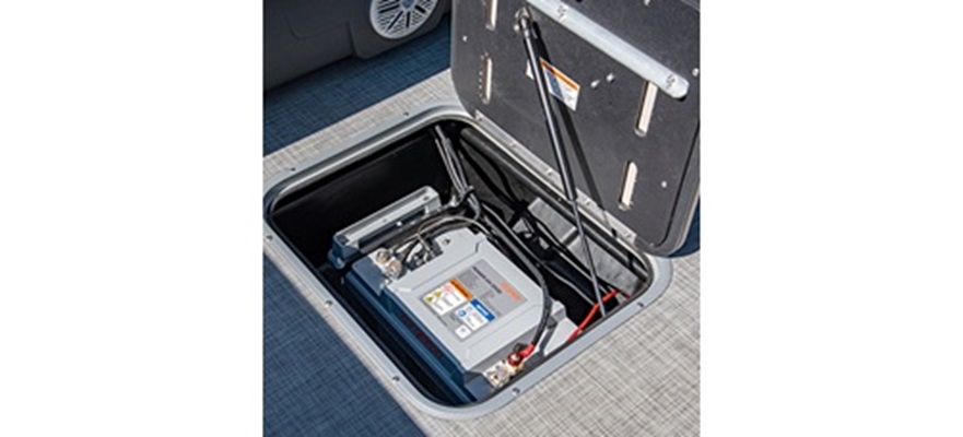 Rangement pour batteries, avec batterie 24 V en option