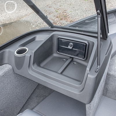 Console passager avec coffre à gants et porte-verre